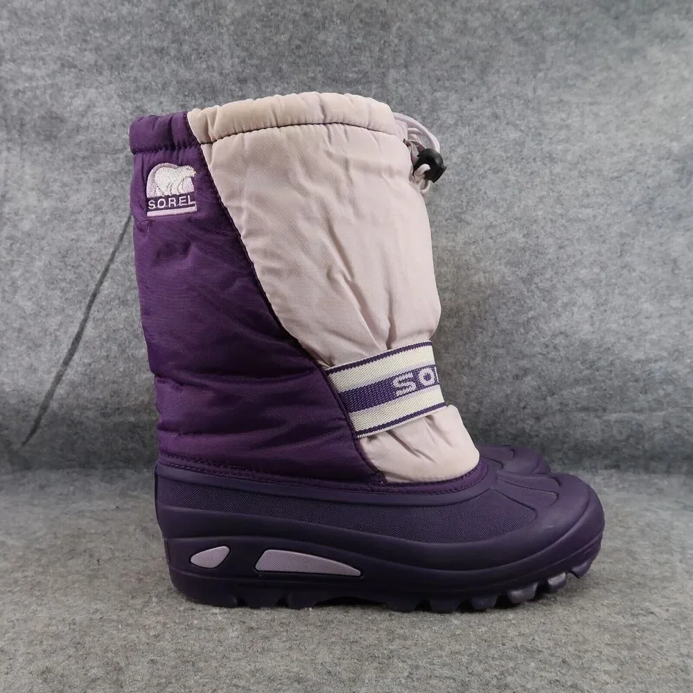 Sorel Shoes Kids 6 Boot Winter Snow Cub Purple Pull On Lined Warm Active Outdoor